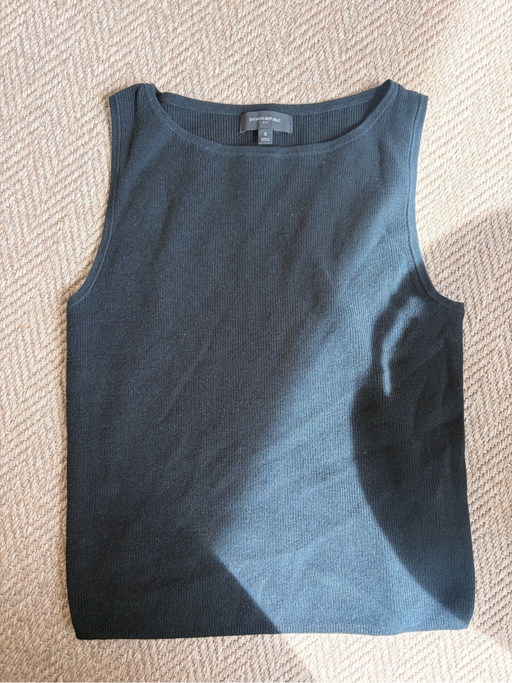 Banana Republic Black Boatneck Cotton Tank